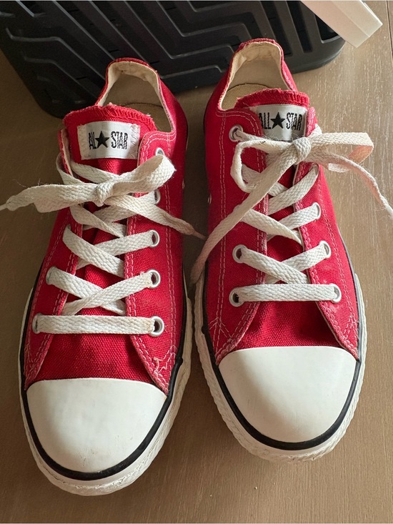 Converse Other - 6/$20 Converse Kids Red Low-Top Canvas Sneakers with White Laces Size 3